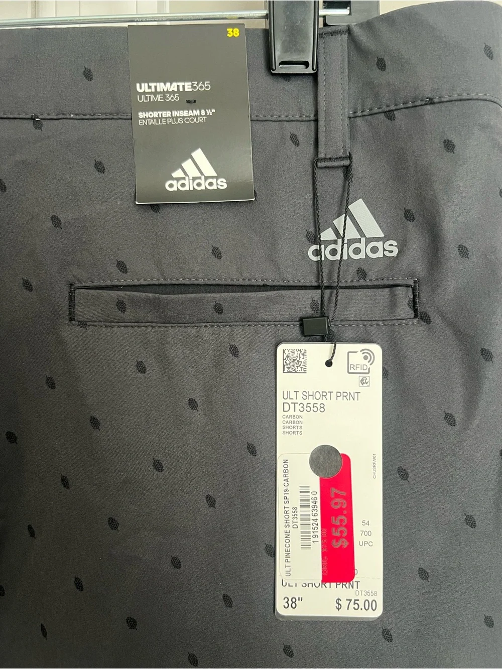 adidas Men’s Black Micro-Dot Athletic Shorts